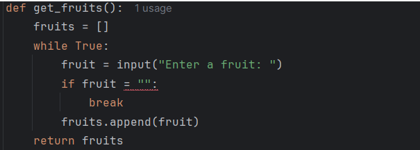 Red squiggle indicating an error